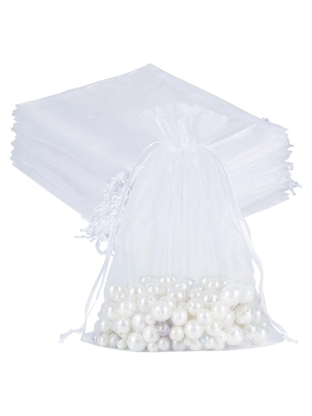100pcs Mesh Organza Drawstring Bags 6x9 for Gift Giving & Party Favors
